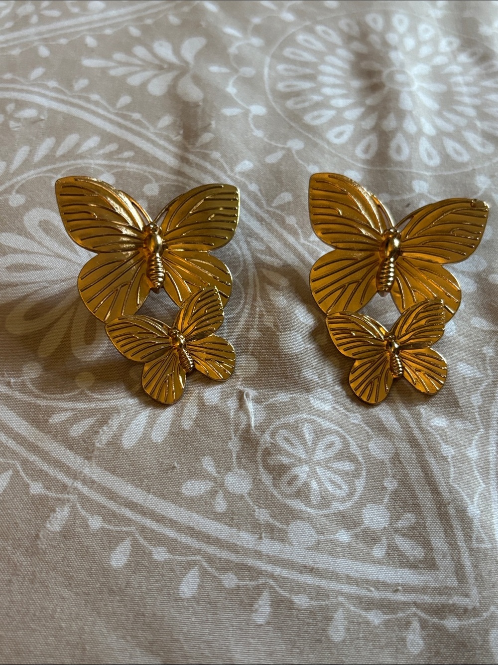 Gold Butterfly Statement Earrings for Women